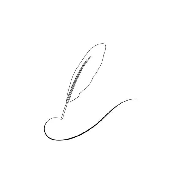 Fjäder Pan Logotyp Illustration Design — Stock vektor