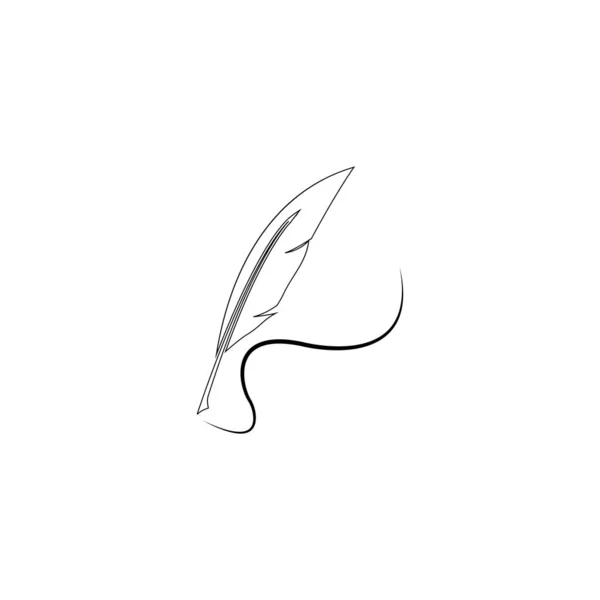 Fjäder Pan Logotyp Illustration Design — Stock vektor