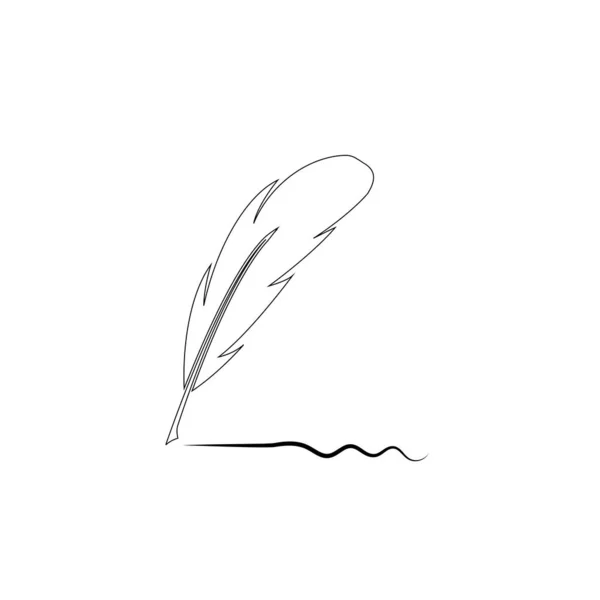 Pluma Pan Logotipo Ilustración Diseño — Vector de stock