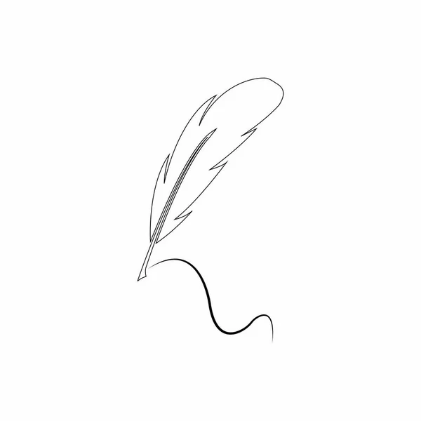 Feather Pan Logo Illustration Design — Stock Vector