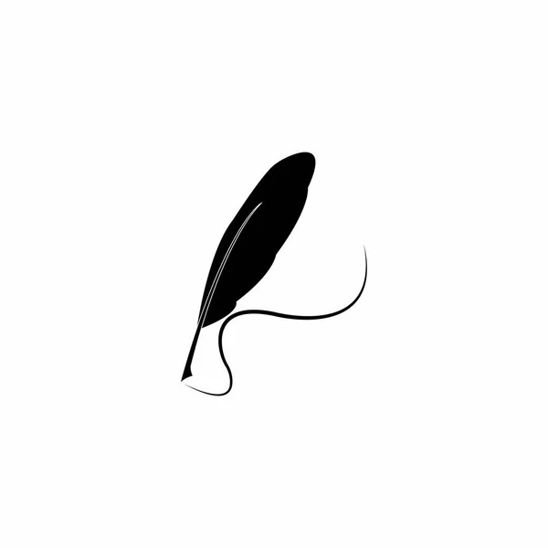 羽ペンロゴベクトルテンプレート — ストックベクタ