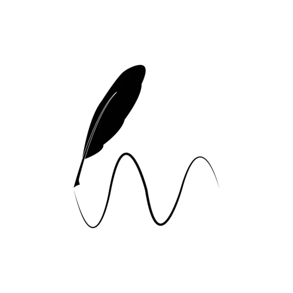 Tüy kalem logo vektör şablonu