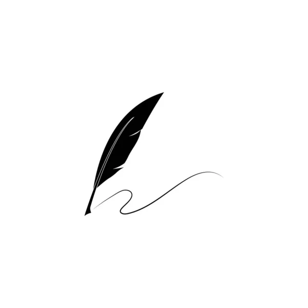 Πρότυπο Διανύσματος Λογότυπου Στυλό Φτερό — Διανυσματικό Αρχείο