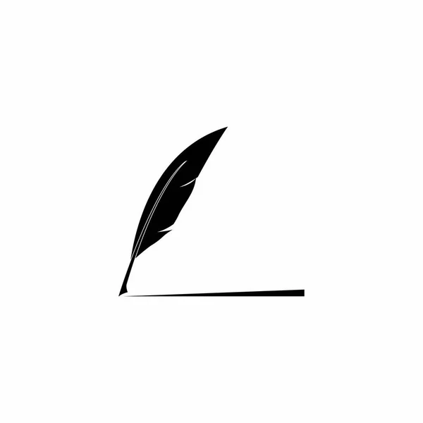 Tüy kalem logo vektör şablonu