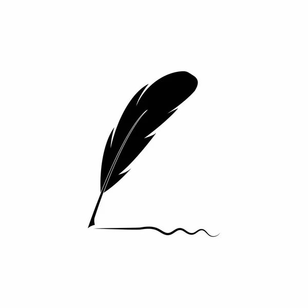 Plantilla Vector Logotipo Pluma Pluma — Vector de stock