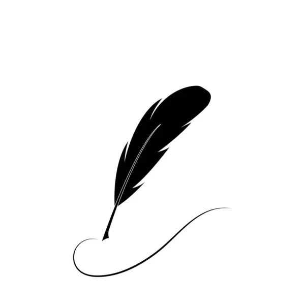 Plantilla Vector Logotipo Pluma Pluma — Archivo Imágenes Vectoriales