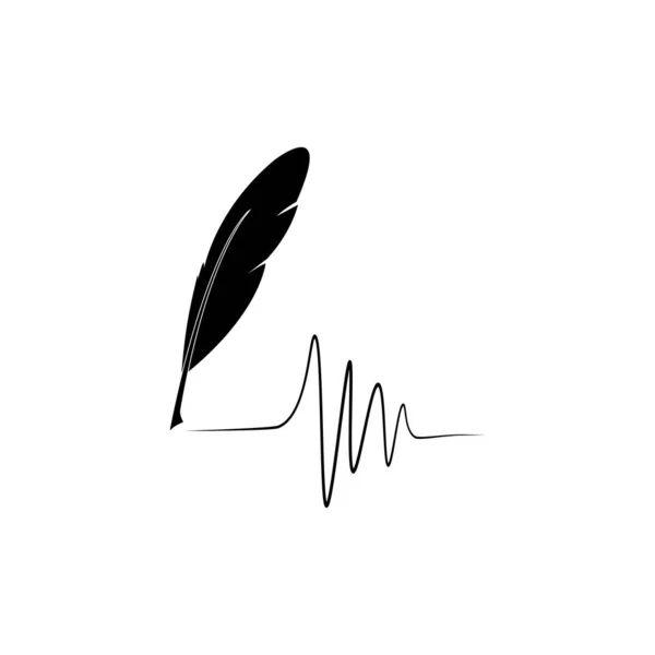 Tüy kalem logo vektör şablonu