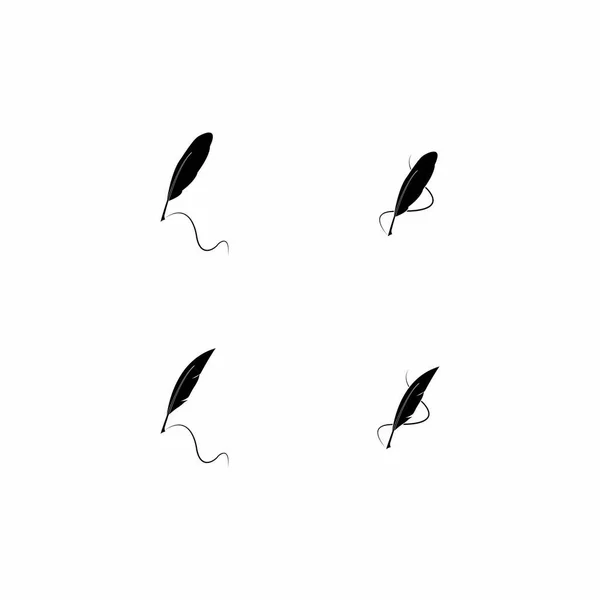 Πρότυπο Διανύσματος Λογότυπου Στυλό Φτερό — Διανυσματικό Αρχείο