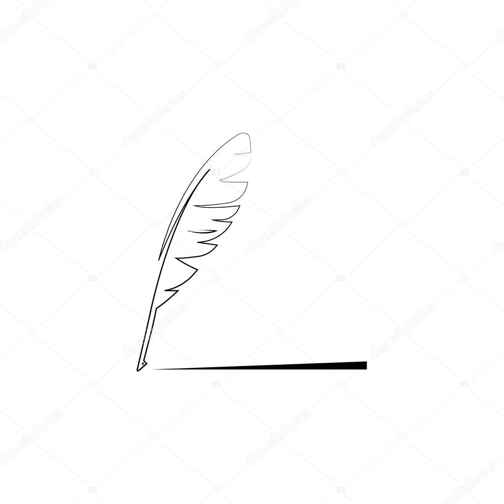 feather pen logo illustration design