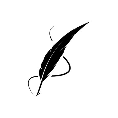 Quill kalem logosu stok illüstrasyon tasarımı