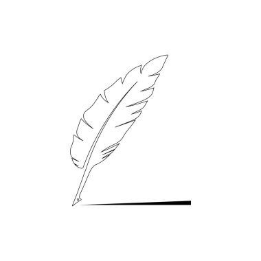 Quill kalem logosu stok illüstrasyon tasarımı