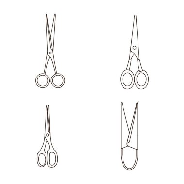 Makas logosu stok illüstrasyon tasarımı