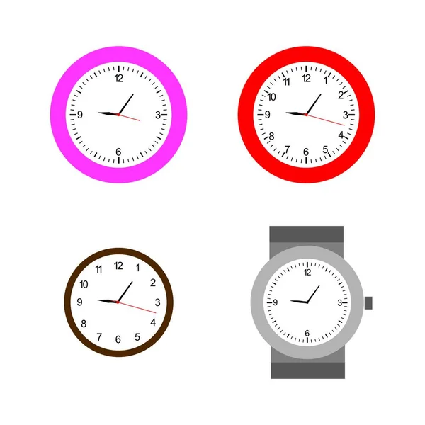 Diseño Ilustración Stock Logo Reloj — Archivo Imágenes Vectoriales