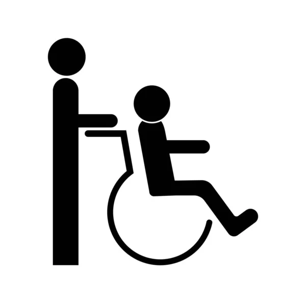 Kreslení Loga Invalidního Vozíku — Stockový vektor