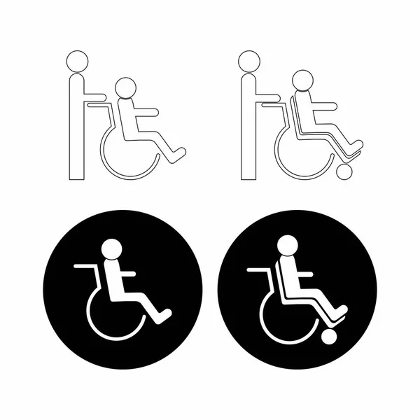 Σχέδιο Εικονογράφησης Του Λογότυπου Αναπηρικής Πολυθρόνας — Διανυσματικό Αρχείο