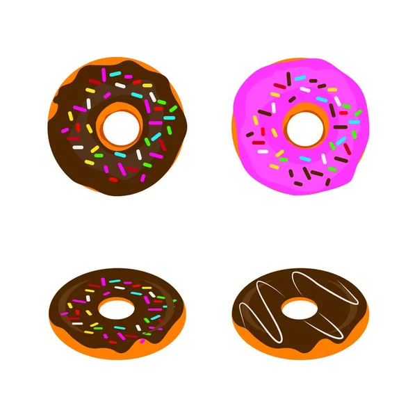 Donut Logotipo Estoque Ilustração Design — Vetor de Stock