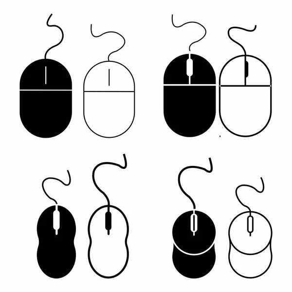 Komputer Mouse Logo Vektor Plantilla — Archivo Imágenes Vectoriales