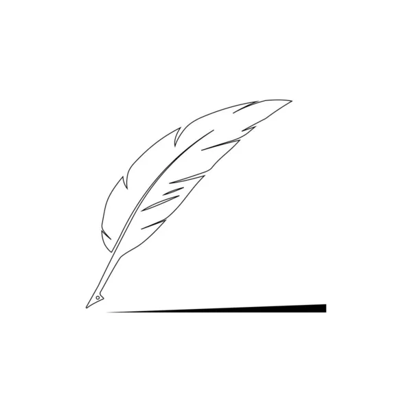 Caneta Quill Logotipo Design Ilustração Estoque — Vetor de Stock