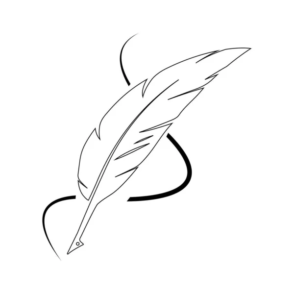 Quill kalem logosu stok illüstrasyon tasarımı