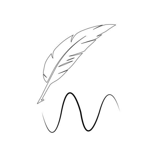 Quill Pen Logo Stock Illustration Design — Stock Vector