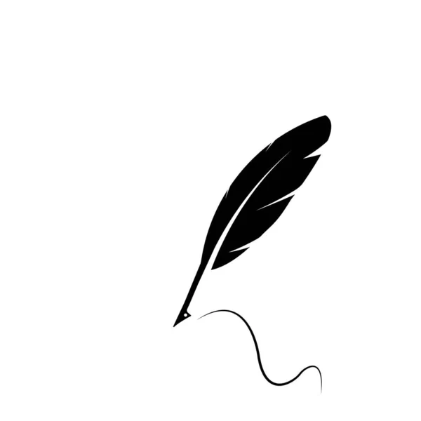 Quill Pen Logo Voorraad Illustratie Ontwerp — Stockvector
