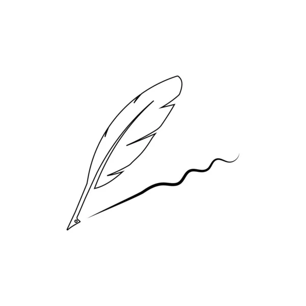 Quill Pen Logo Voorraad Illustratie Ontwerp — Stockvector