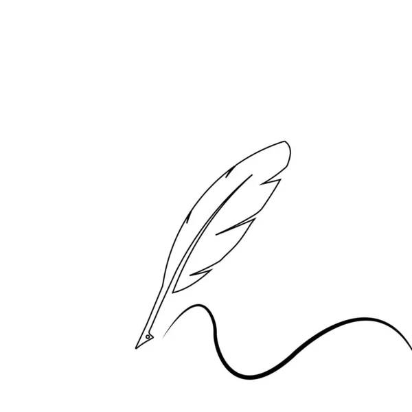 Quill kalem logosu stok illüstrasyon tasarımı