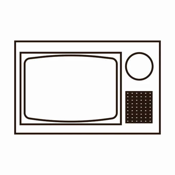 Fekete Fehér Televíziós Logó Illusztráció Tervezés — Stock Vector