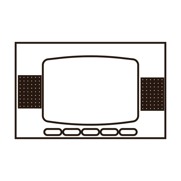 Diseño Ilustración Logotipo Televisión Blanco Negro — Vector de stock