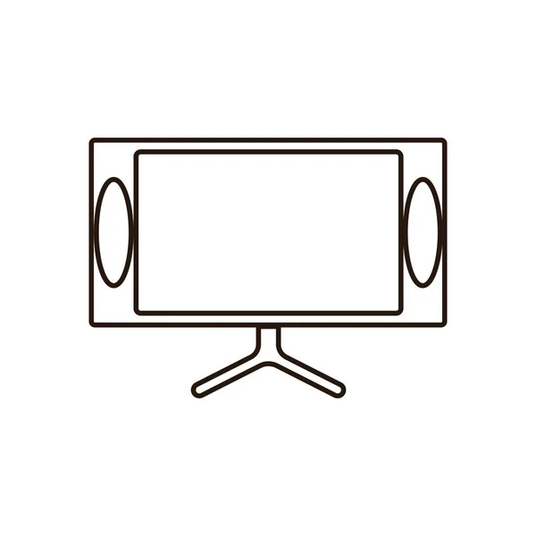 Schwarz Weiß Fernsehen Logo Illustration Design — Stockvektor