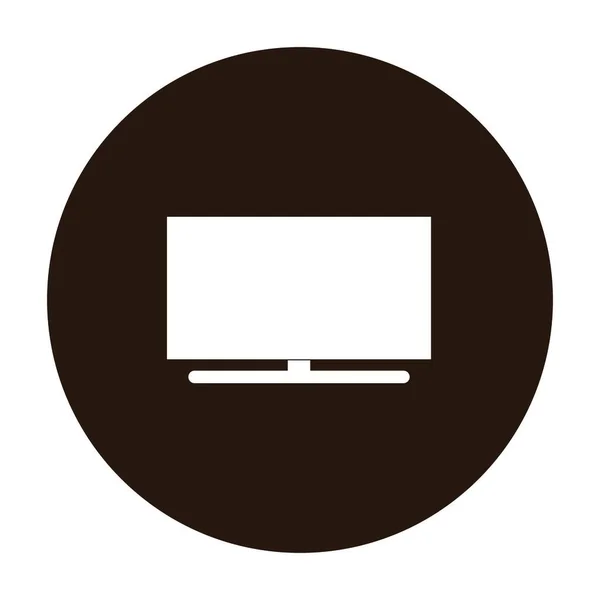 Schwarz Weiß Fernsehen Logo Illustration Design — Stockvektor