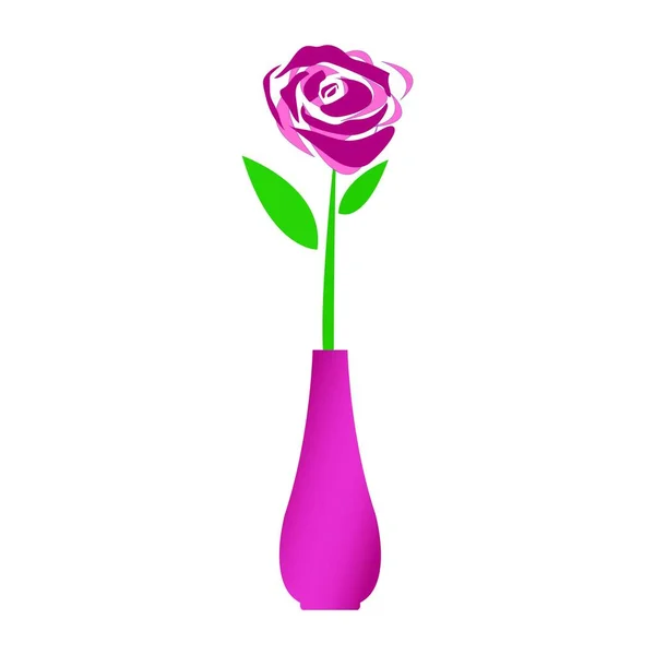 Fiore Nel Modello Logo Immagine Vaso — Vettoriale Stock