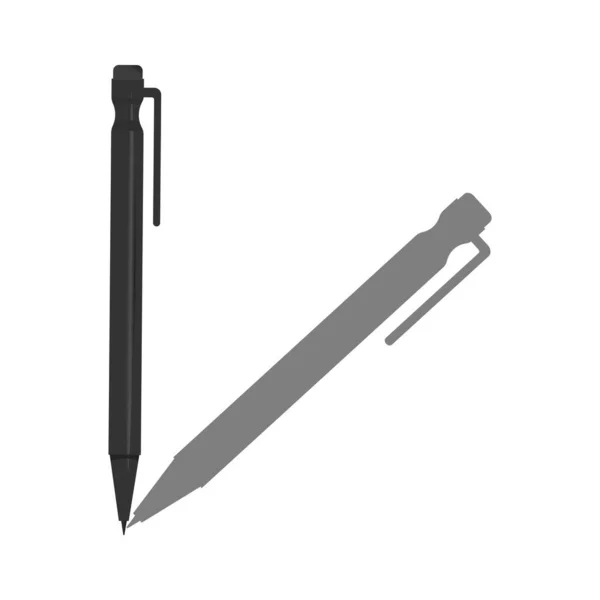 Svart Realistisk Pen Vektor Illustration Template För Mockup Varumärke Brevpapper — Stock vektor
