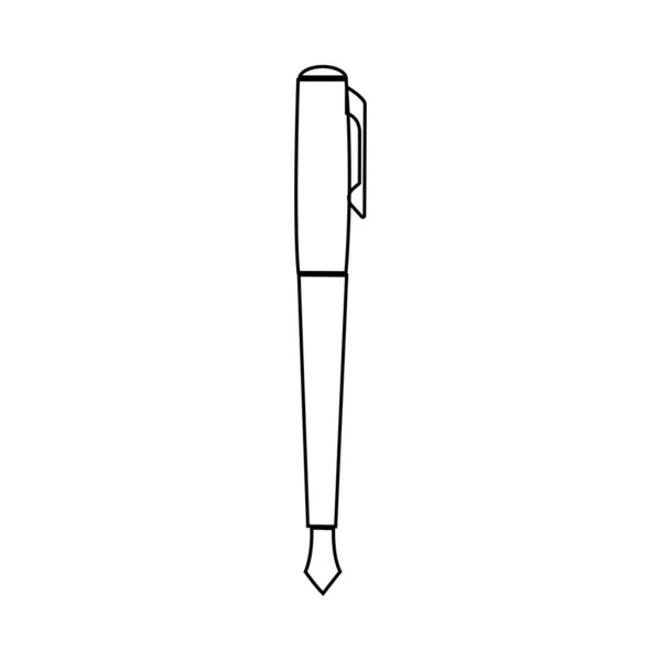 Svart Realistisk Pen Vektor Illustration Template För Mockup Varumärke Brevpapper — Stock vektor