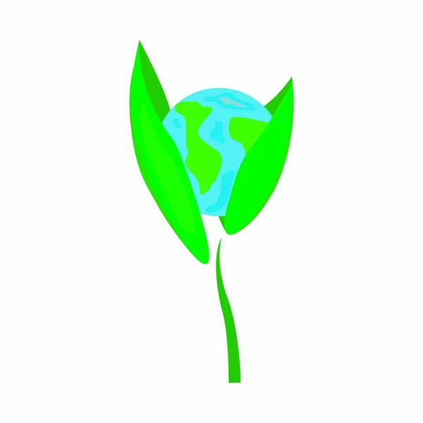 Jord Dag April Illustration Eco Logotyp Vektor — Stock vektor