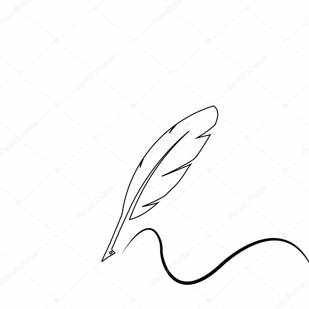 quill pen logo stock illustration design