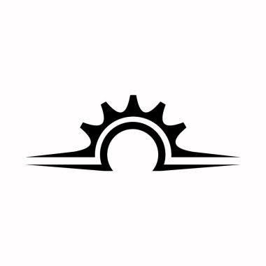 Gear Logo Şablonu vektör çizimi tasarımı