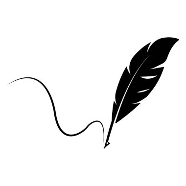 Tüy kalem logo vektör şablonu