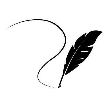 Tüy kalem logo vektör şablonu