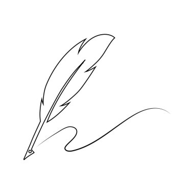 Tüy kalem logo vektör şablonu