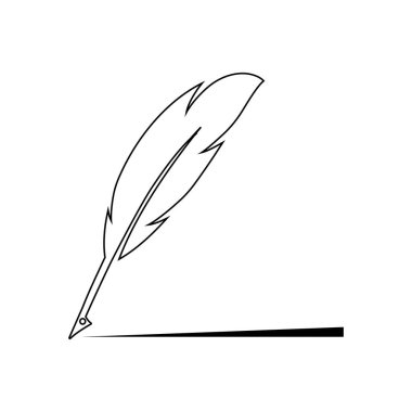 Tüy kalem logo vektör şablonu