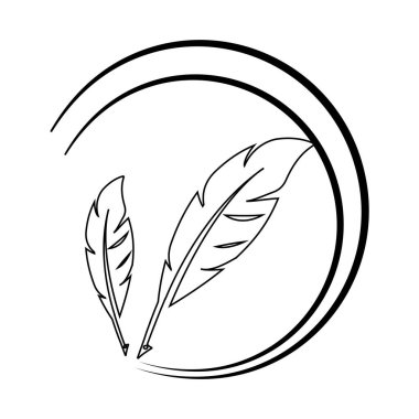 Tüy kalem logo vektör şablonu