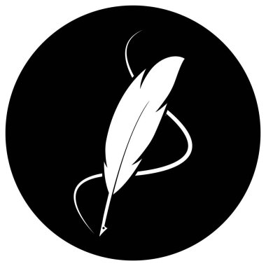 Tüy kalem logo vektör şablonu