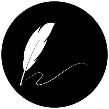 Tüy kalem logo vektör şablonu