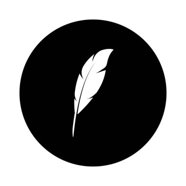 Tüy kalem logo vektör şablonu