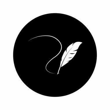 Tüy kalem logo vektör şablonu