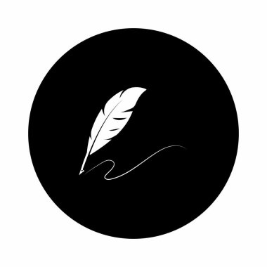 Tüy kalem logo vektör şablonu