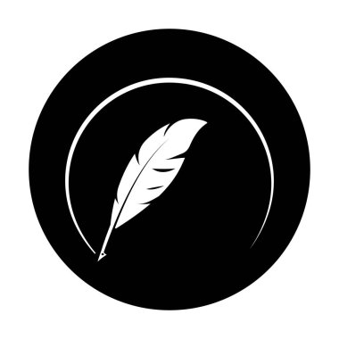 Tüy kalem logo vektör şablonu