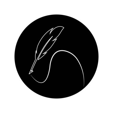 Tüy kalem logo vektör şablonu