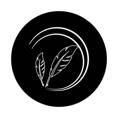 Tüy kalem logo vektör şablonu